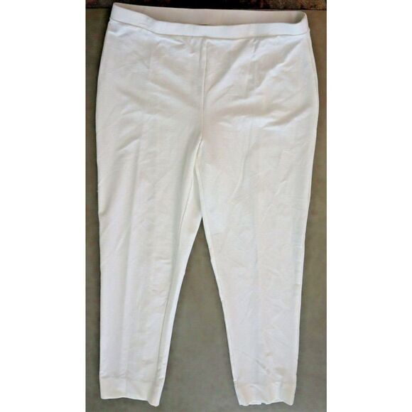 &Basics Women's Sz Medium Ivory Rayon/Nylon Blend Stretch Casual Pants $119 - Picture 1 of 10